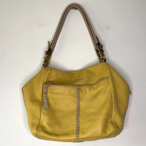 Oryany‎ Yellow & Tan Leather Shoulder Bag